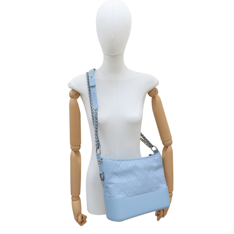 藍色 牛皮 流浪包 鍊帶 肩背包【CHANEL 香奈兒】 A93824-8