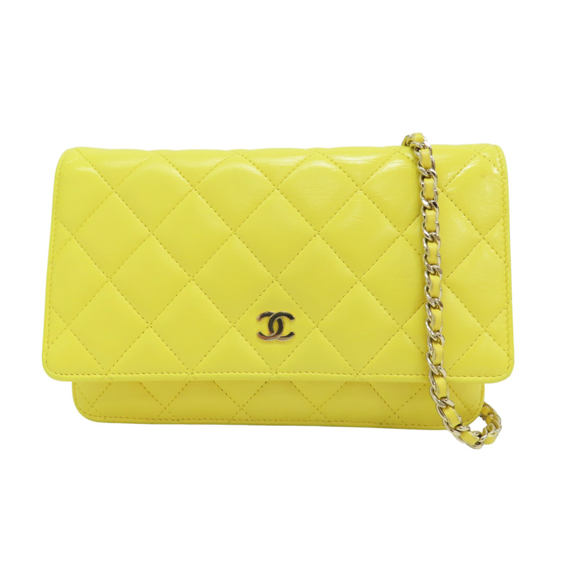 黃色 牛皮 WOC 鍊帶 肩背包 染色【CHANEL 香奈兒】 A33814-0