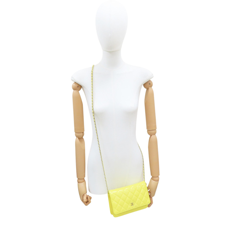 黃色 牛皮 WOC 鍊帶 肩背包 染色【CHANEL 香奈兒】 A33814-9