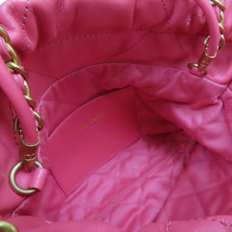 粉色 菱格紋 牛皮 22 MINI 肩背包 無卡 AS3980【CHANEL 香奈兒】 AS3980-4