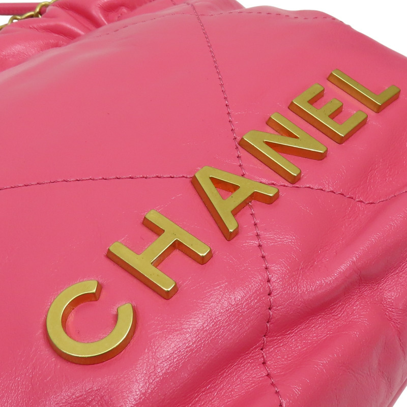 粉色 菱格紋 牛皮 22 MINI 肩背包 無卡 AS3980【CHANEL 香奈兒】 AS3980-10