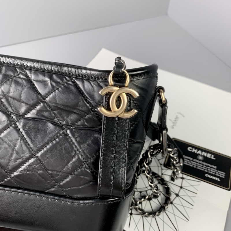 Chanel流浪包小號黑金-7