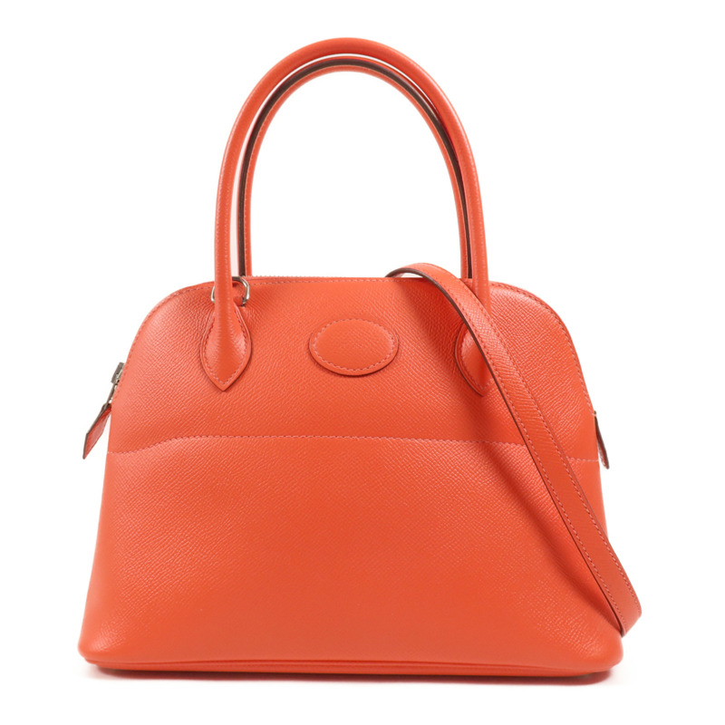 HERMES Epsom皮革Bolide 27銀扣手挽肩背兩用袋Capucine-0
