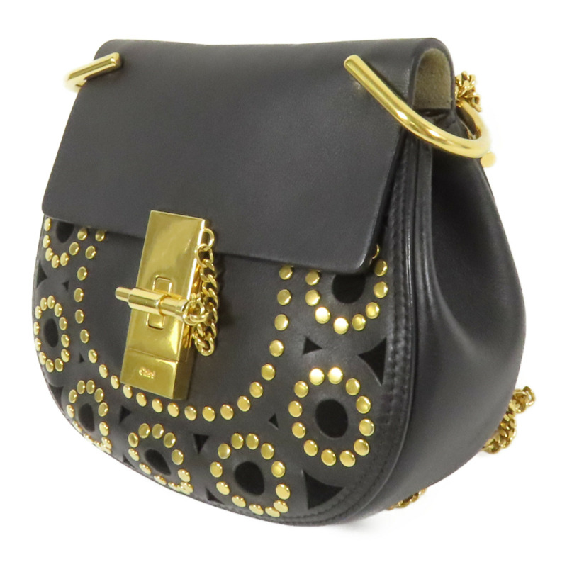 Chloe 牛皮皮革Drew金扣鏈帶肩背袋-2