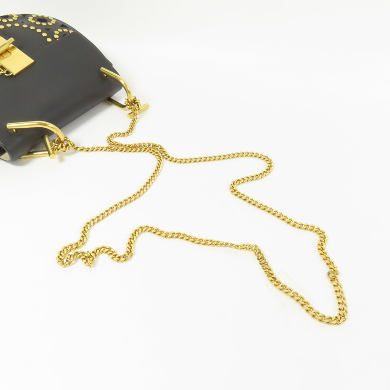 Chloe 牛皮皮革Drew金扣鏈帶肩背袋-6