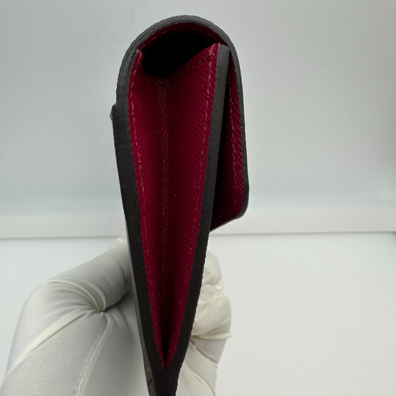 Louis Vuitton Monogram Portefeuille Sarah 皮夾,玫瑰紅色內裝-4
