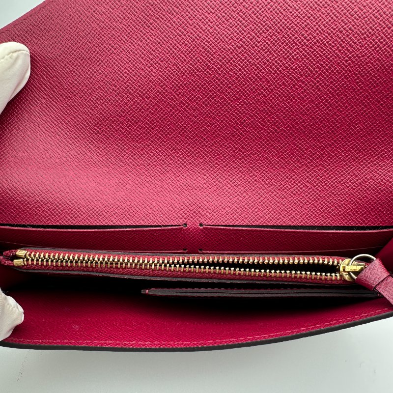 Louis Vuitton Monogram Portefeuille Sarah 皮夾,玫瑰紅色內裝-7