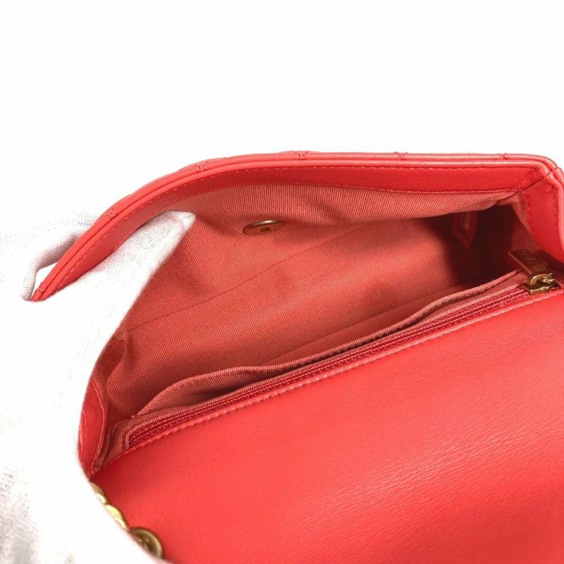 CHANEL AS2380 CC Coco Mark Matelasse 寶石裝飾雙鏈包,帶翻蓋肩帶,小羊皮,紅色-9