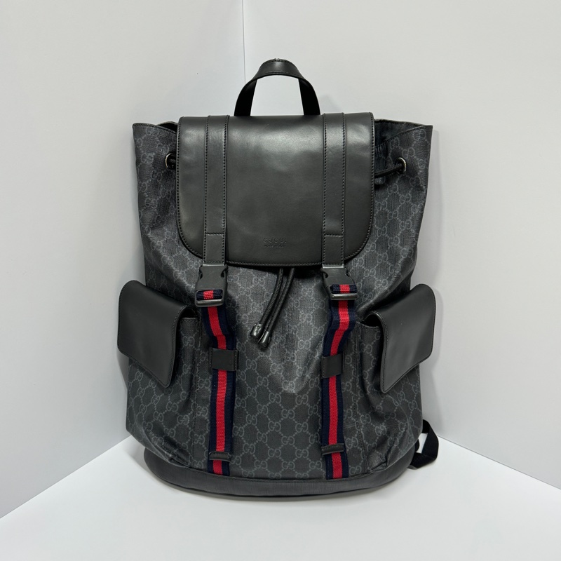 (極新🎁) GUCCI 經典黑老花 明星同款 後背包🎒 專櫃11萬!-0