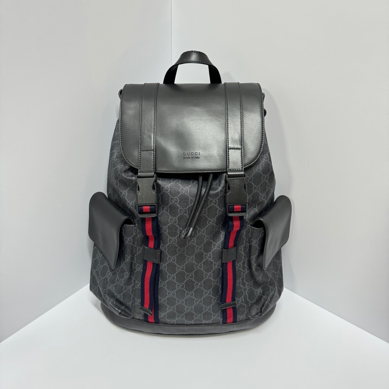 (極新🎁) GUCCI 經典黑老花 明星同款 後背包🎒 專櫃11萬!-1