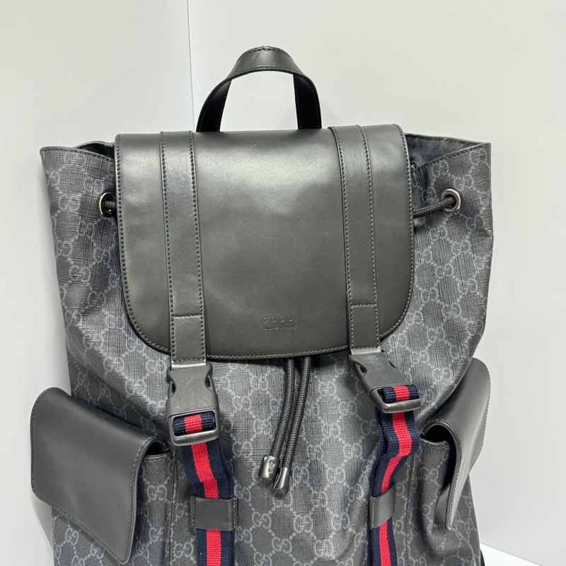 (極新🎁) GUCCI 經典黑老花 明星同款 後背包🎒 專櫃11萬!-2