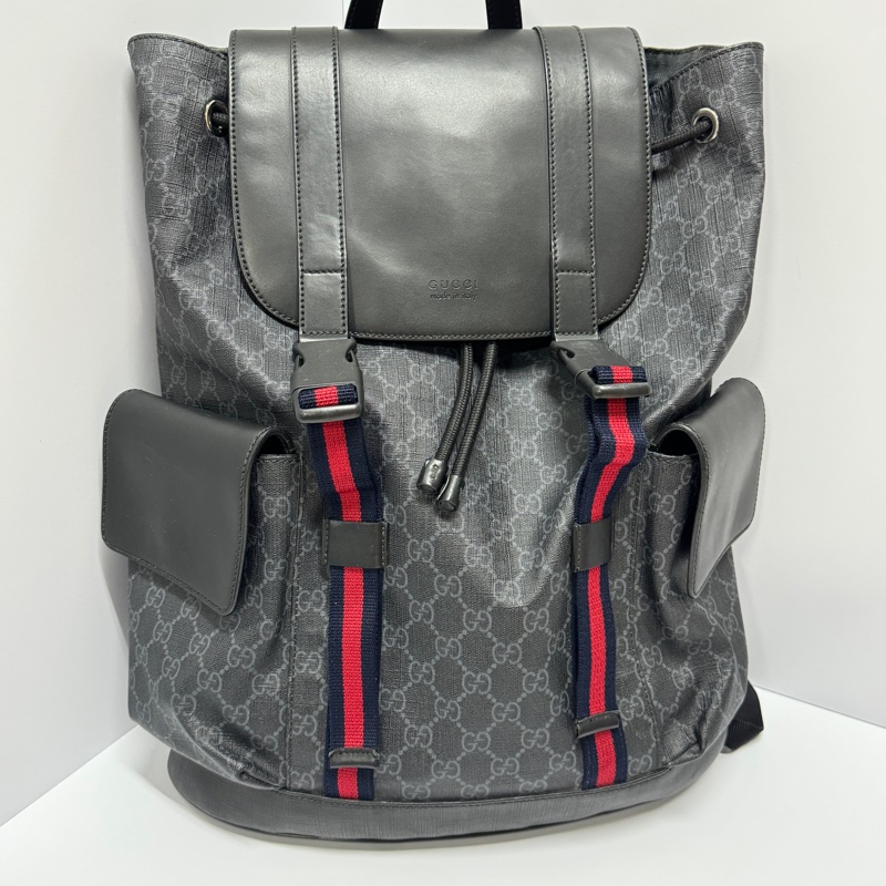 (極新🎁) GUCCI 經典黑老花 明星同款 後背包🎒 專櫃11萬!-3