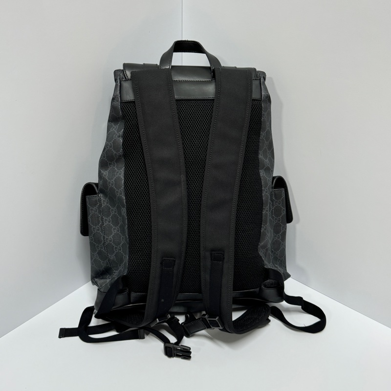 (極新🎁) GUCCI 經典黑老花 明星同款 後背包🎒 專櫃11萬!-4