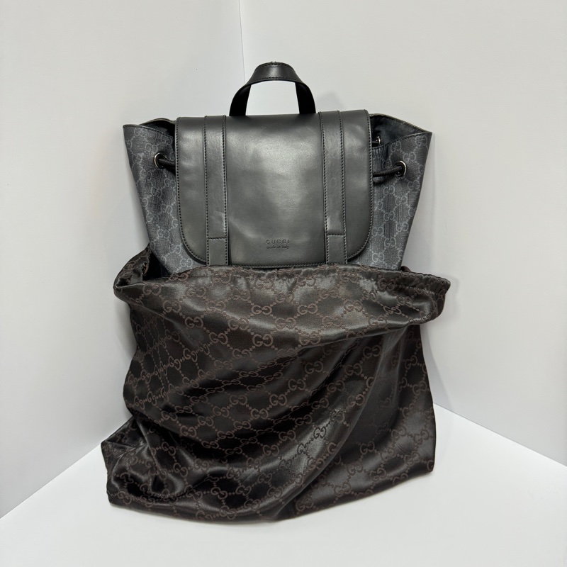 (極新🎁) GUCCI 經典黑老花 明星同款 後背包🎒 專櫃11萬!-12