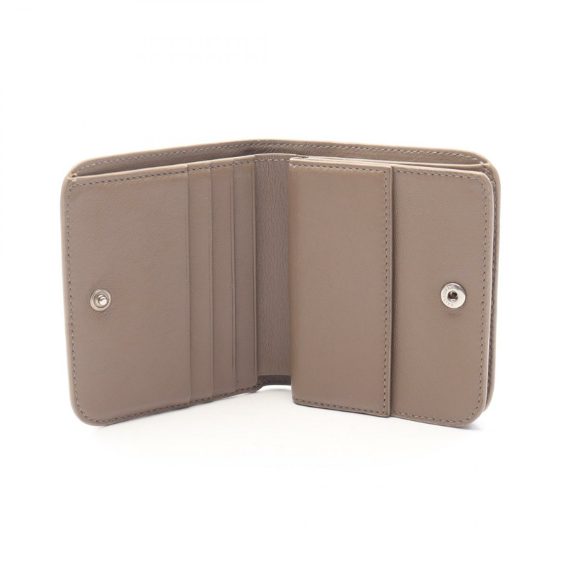 BALENCIAGA CASH LOGO 雙折錢包 594216 皮革 米色 二手 女士-2