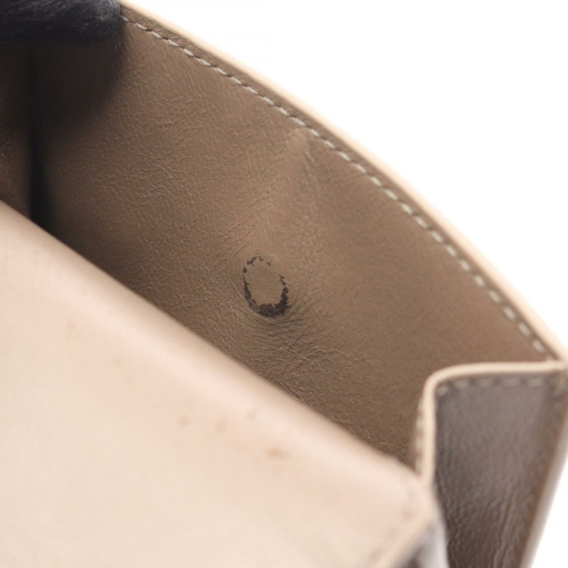 BALENCIAGA CASH LOGO 雙折錢包 594216 皮革 米色 二手 女士-5