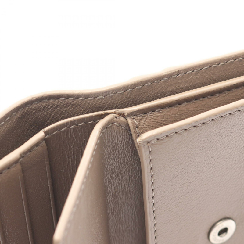 BALENCIAGA CASH LOGO 雙折錢包 594216 皮革 米色 二手 女士-6