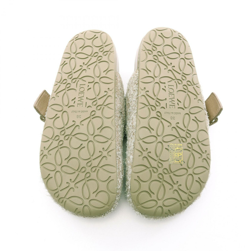 LOEWE Ease Buckle Mules LLSS379X06416040 拉絨麂皮米色 #40 全新男款-3