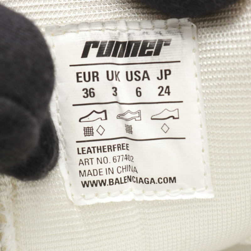 BALENCIAGA RUNNER 運動鞋 677402 布料 白色 粉紅色 尺寸 36 二手-5