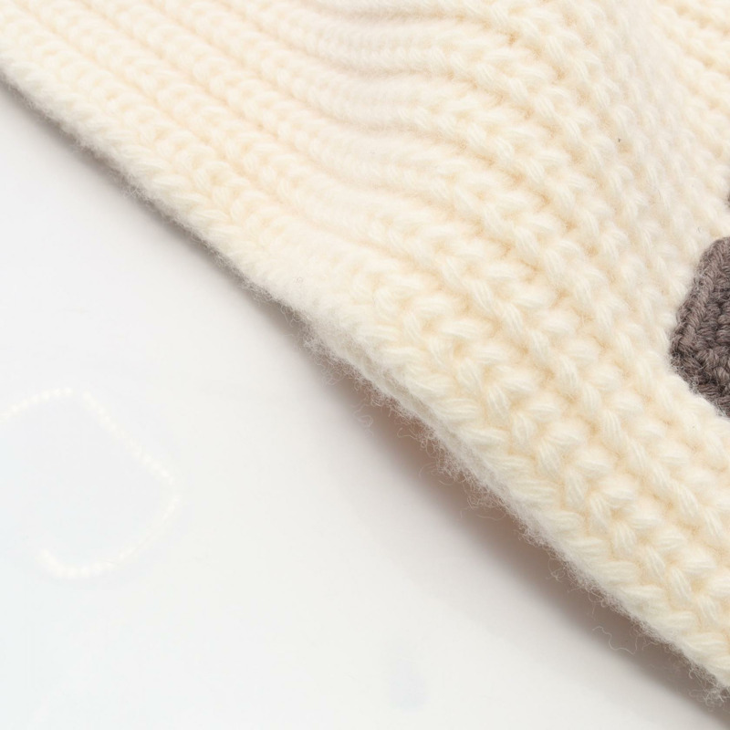 FENDI Logo Fendi Roma 圍巾 羊毛 米色 186公分 二手 女士-3