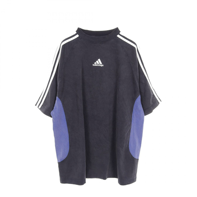 BALENCIAGA × Adidas T卹棉質海軍藍 3碼 二手男款-0