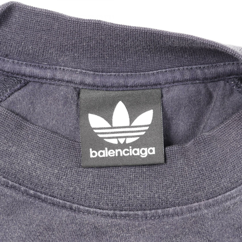 BALENCIAGA × Adidas T卹棉質海軍藍 3碼 二手男款-2