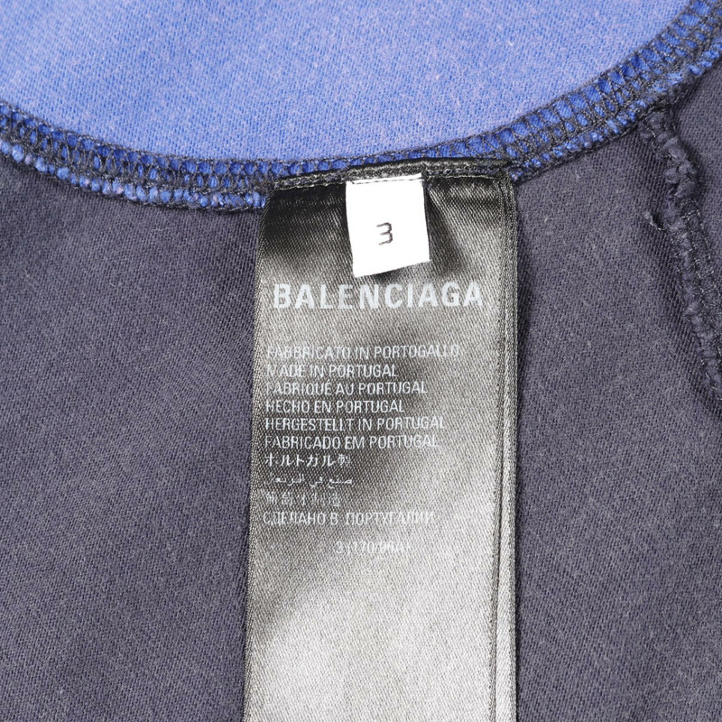 BALENCIAGA × Adidas T卹棉質海軍藍 3碼 二手男款-3