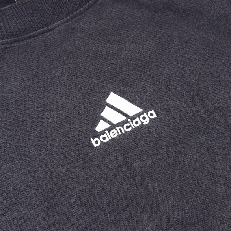 BALENCIAGA × Adidas T卹棉質海軍藍 3碼 二手男款-5