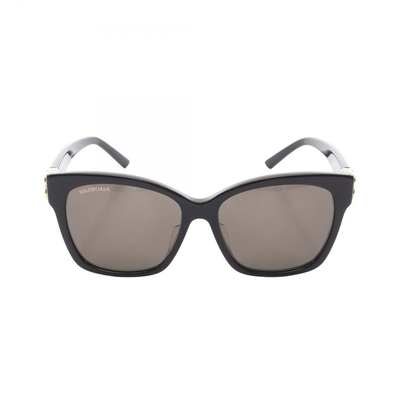 BALENCIAGA BB 標誌太陽眼鏡 塑膠 黑色 二手 女士-0