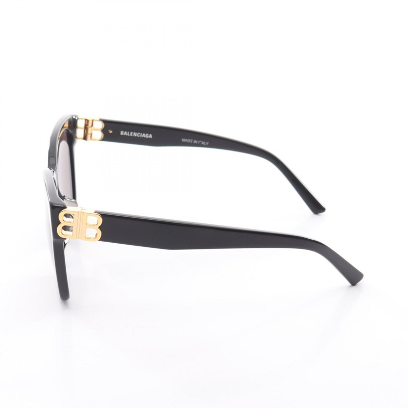 BALENCIAGA BB 標誌太陽眼鏡 塑膠 黑色 二手 女士-2
