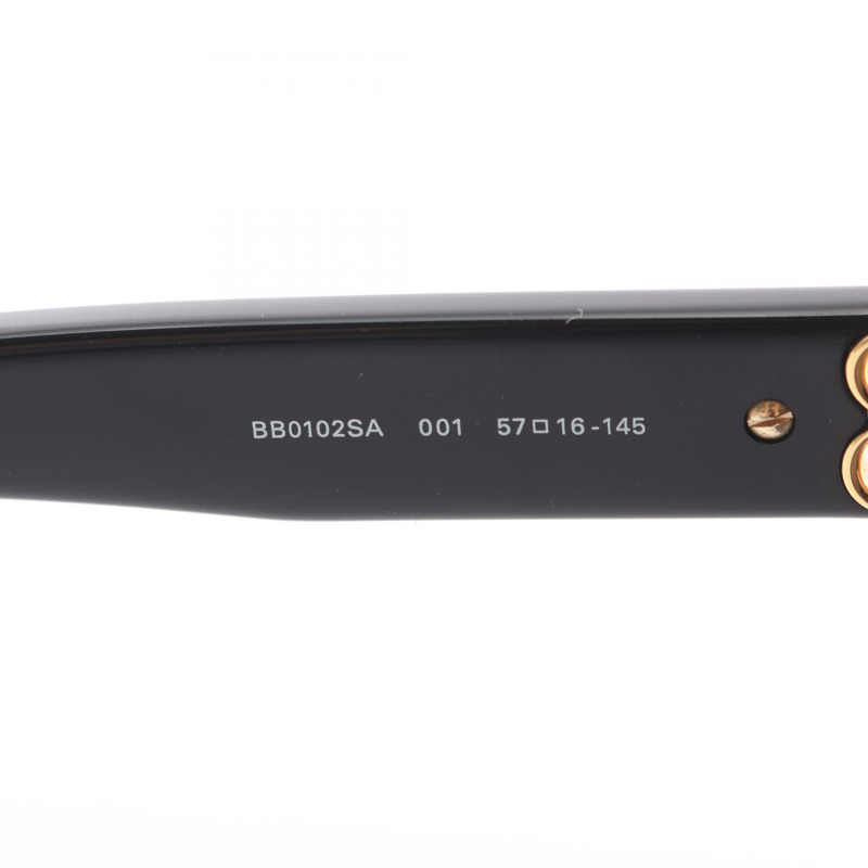 BALENCIAGA BB 標誌太陽眼鏡 塑膠 黑色 二手 女士-4