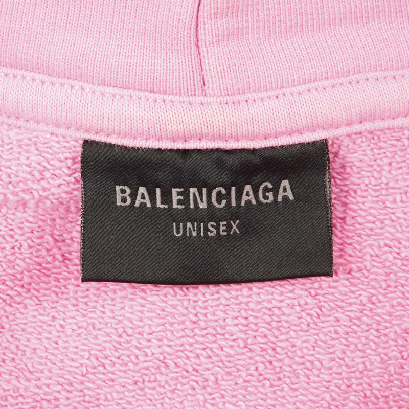 BALENCIAGA 連帽衫/連帽運動衫 棉質 粉紅色 白色 L 碼 二手男款-2