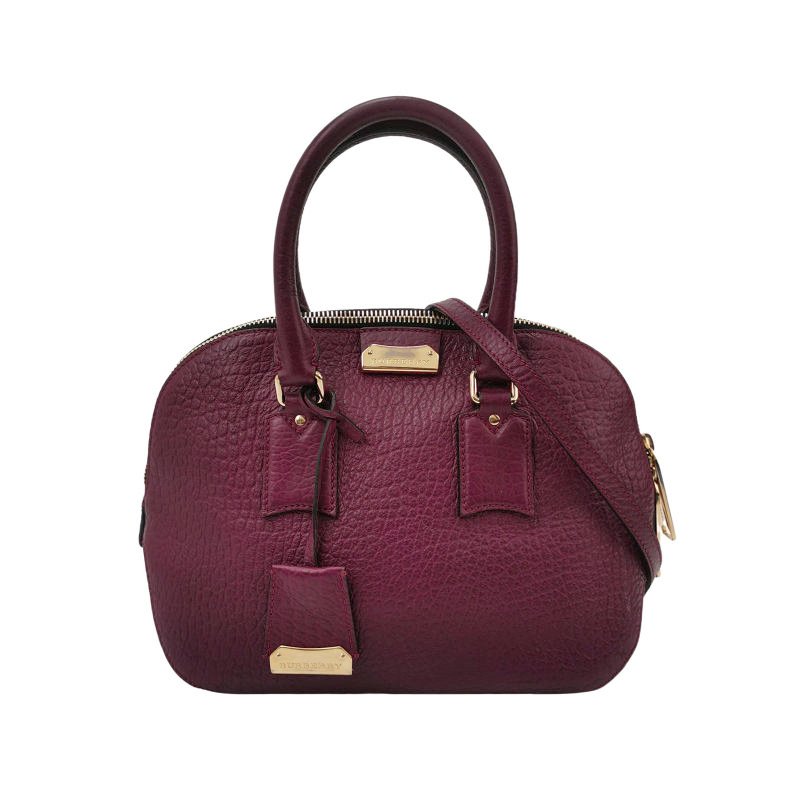 Burberry 牛皮純色字母Logo斜背包單肩包-0