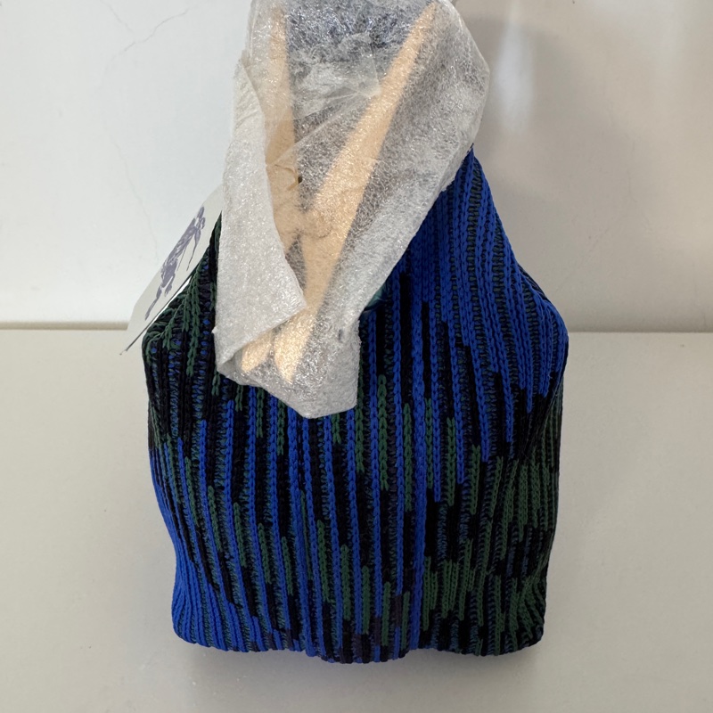 Burberry拉鍊開合格紋手提包 Peg Mini飯盒包 迷你 女款 騎士藍-1