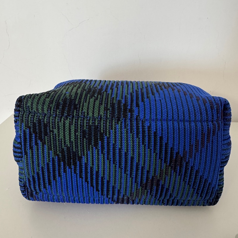 Burberry拉鍊開合格紋手提包 Peg Mini飯盒包 迷你 女款 騎士藍-3