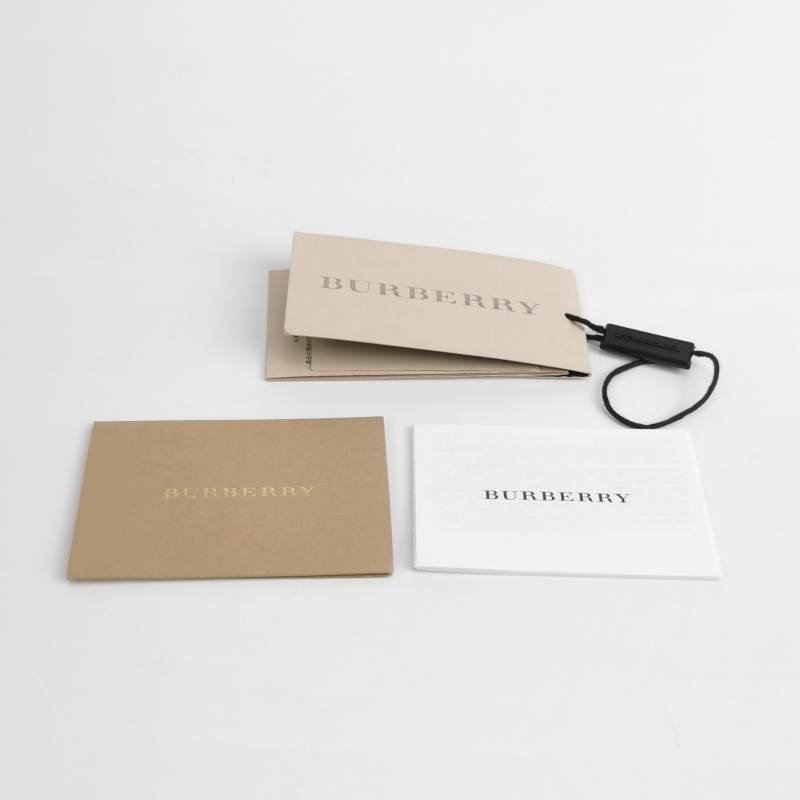 Burberry 牛皮純色銘牌標誌拉鍊手提包-8