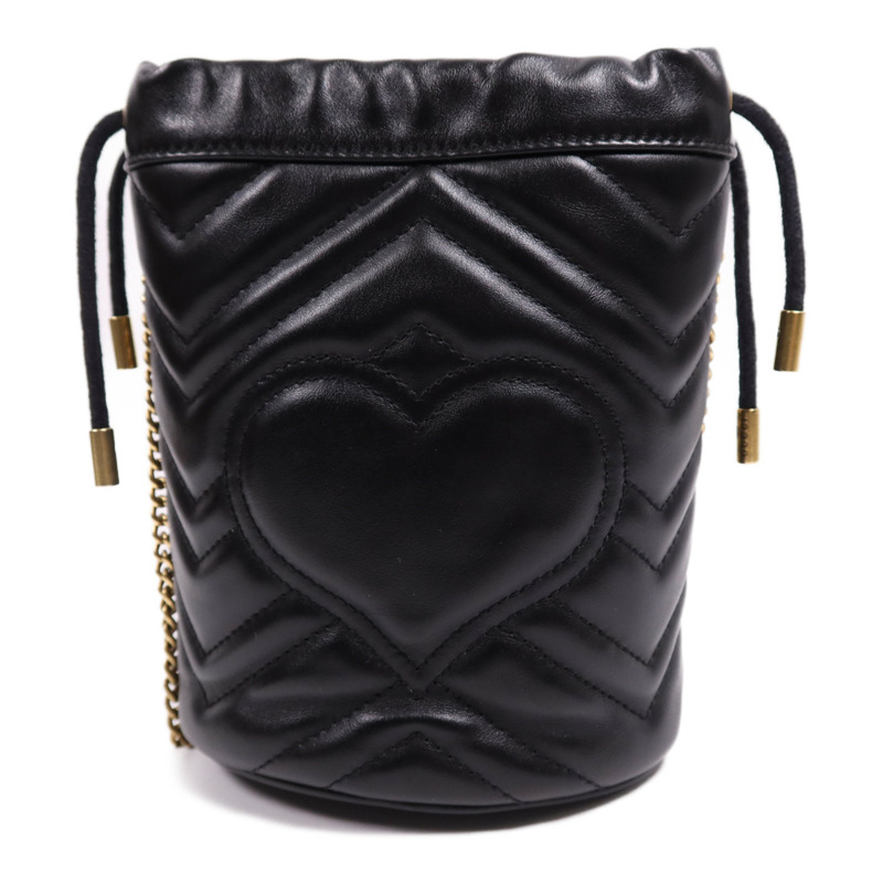 GUCCI 牛皮皮革GG Marmont Bucket金扣肩背袋-1