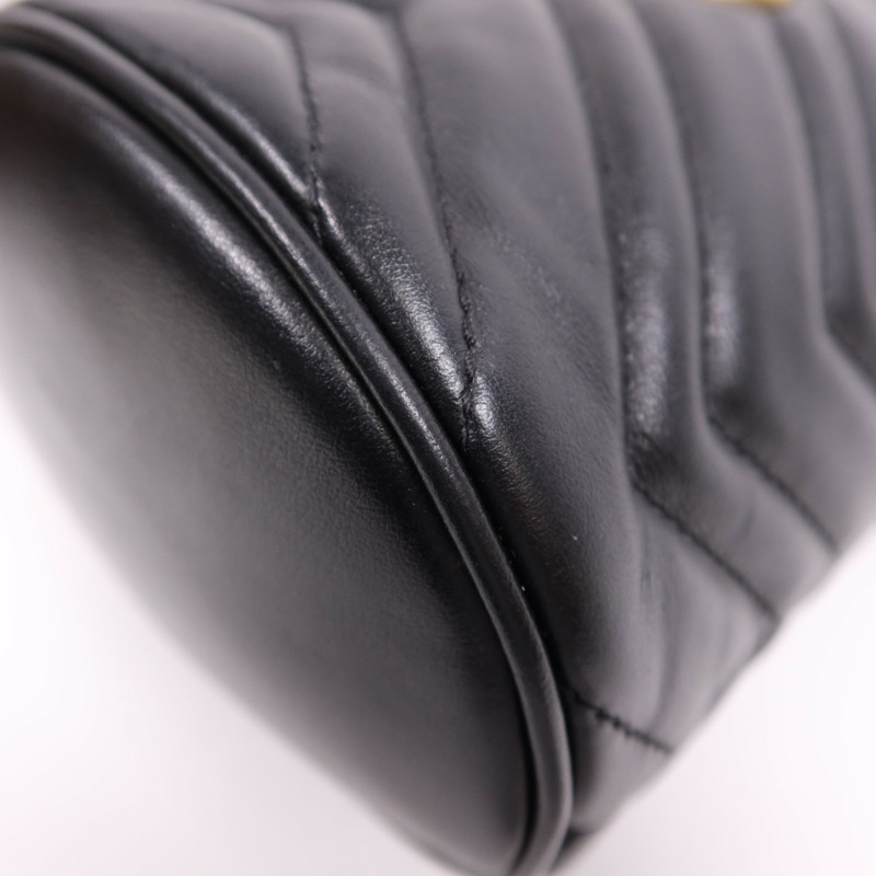 GUCCI 牛皮皮革GG Marmont Bucket金扣肩背袋-7