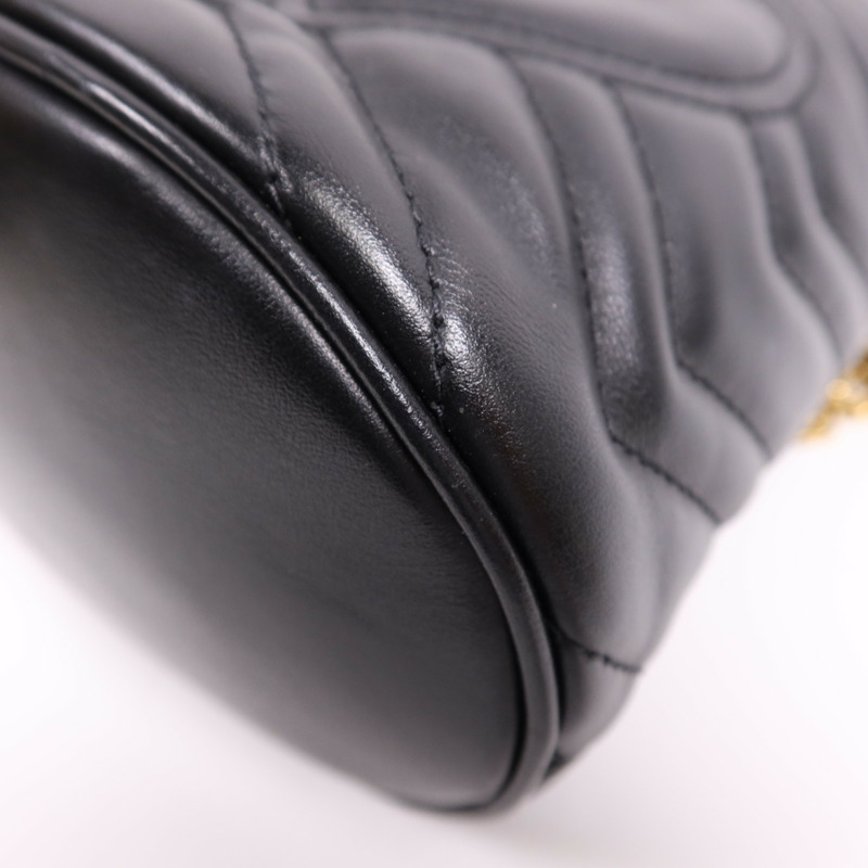 GUCCI 牛皮皮革GG Marmont Bucket金扣肩背袋-9