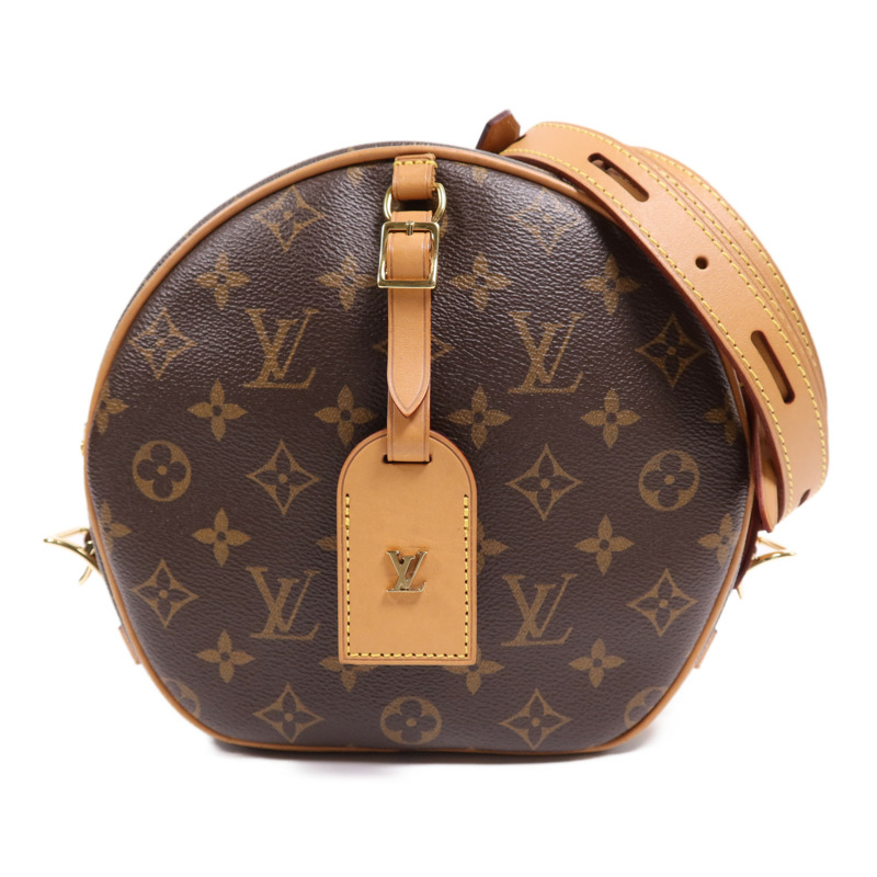 LOUIS VUITTON Monogram Boite Chapeau Souple金扣肩背袋棕色-0