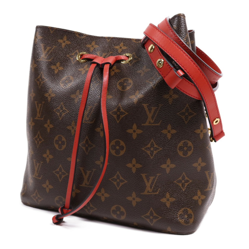 LOUIS VUITTON Monogram Neo Noe Bucket Bag金扣肩背袋Coquelicot-2