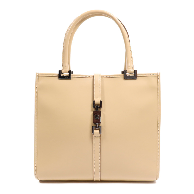 GUCCI 牛皮皮革Jackie Hand Bag銀扣手挽袋-0