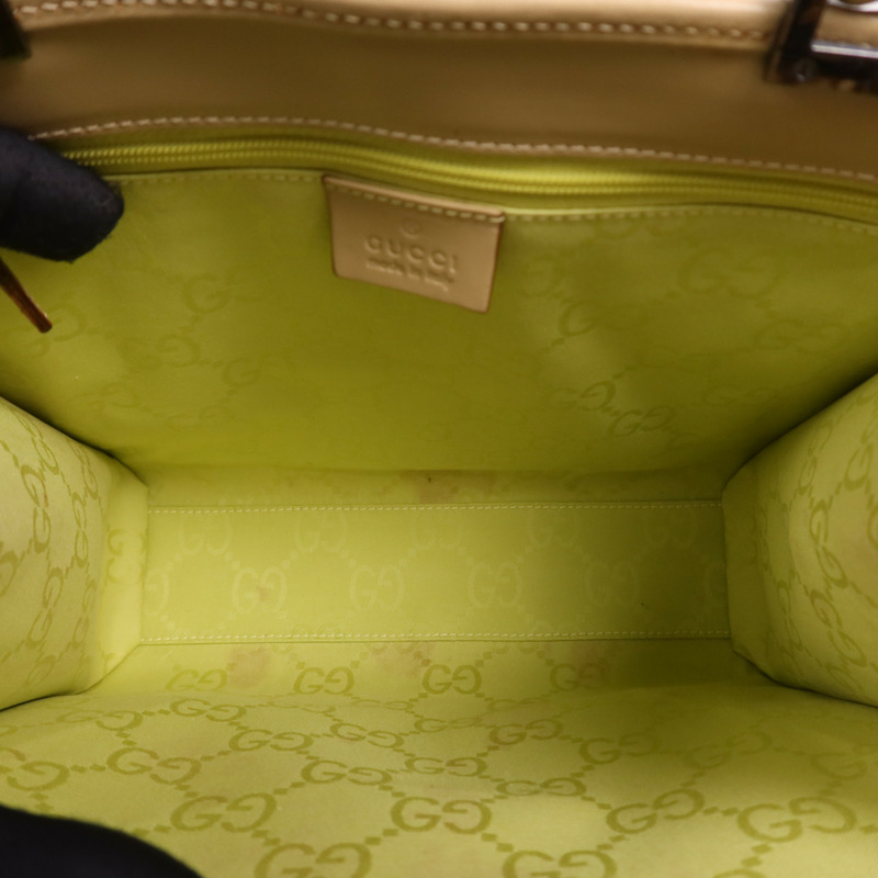 GUCCI 牛皮皮革Jackie Hand Bag銀扣手挽袋-4