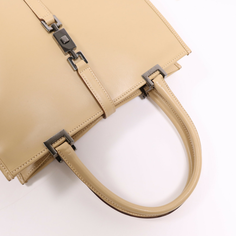 GUCCI 牛皮皮革Jackie Hand Bag銀扣手挽袋-7