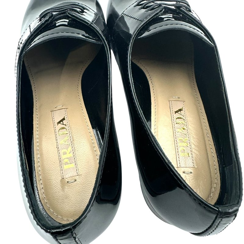 【美收精品】PRADA 黑色跟鞋 B-884【隔月月中將轉賣至日本 上架期限30天】-6