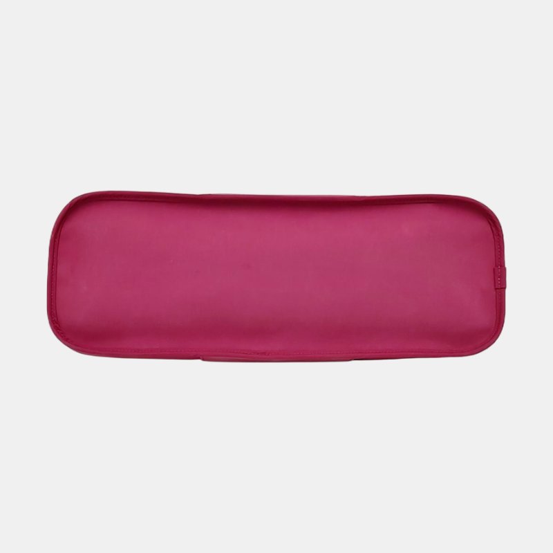 HERMÈS Cabag 39 玉蘭粉帆布單肩包手提包 銀色五金 R刻-5