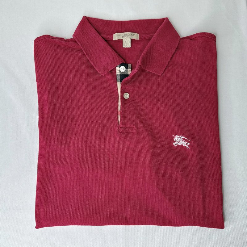 BURBERRY 桃紅棉質Polo衫-0