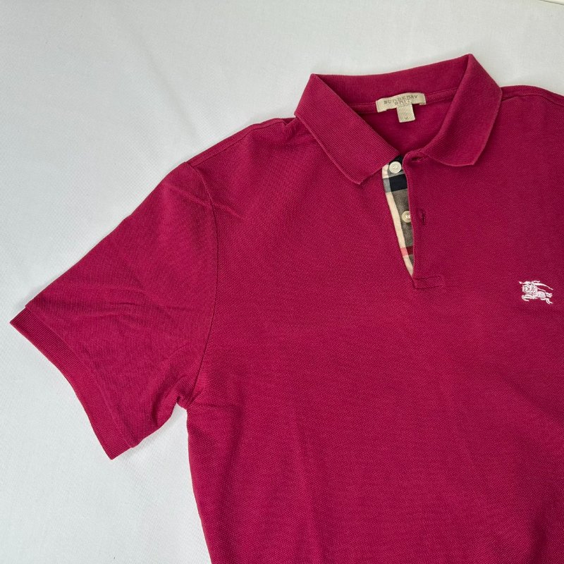 BURBERRY 桃紅棉質Polo衫-4