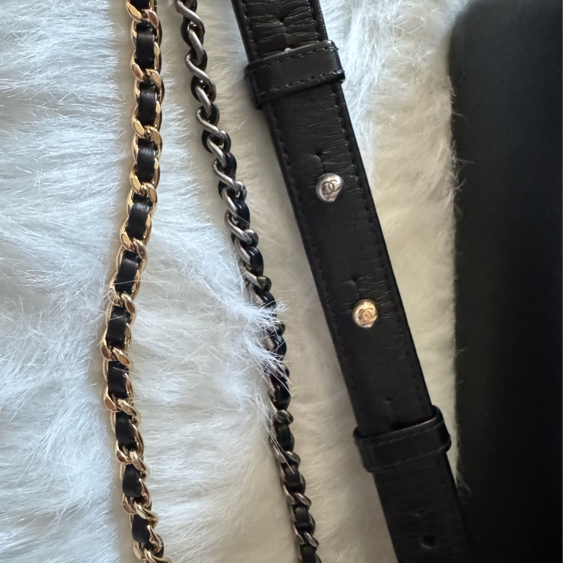 Chanel Gabrielle Hobo 中號深藍牛仔單寧藍色拼黑色金釦牛皮-19