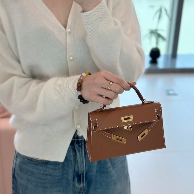 HERMES Mini kelly ll - 金棕金 Y-9